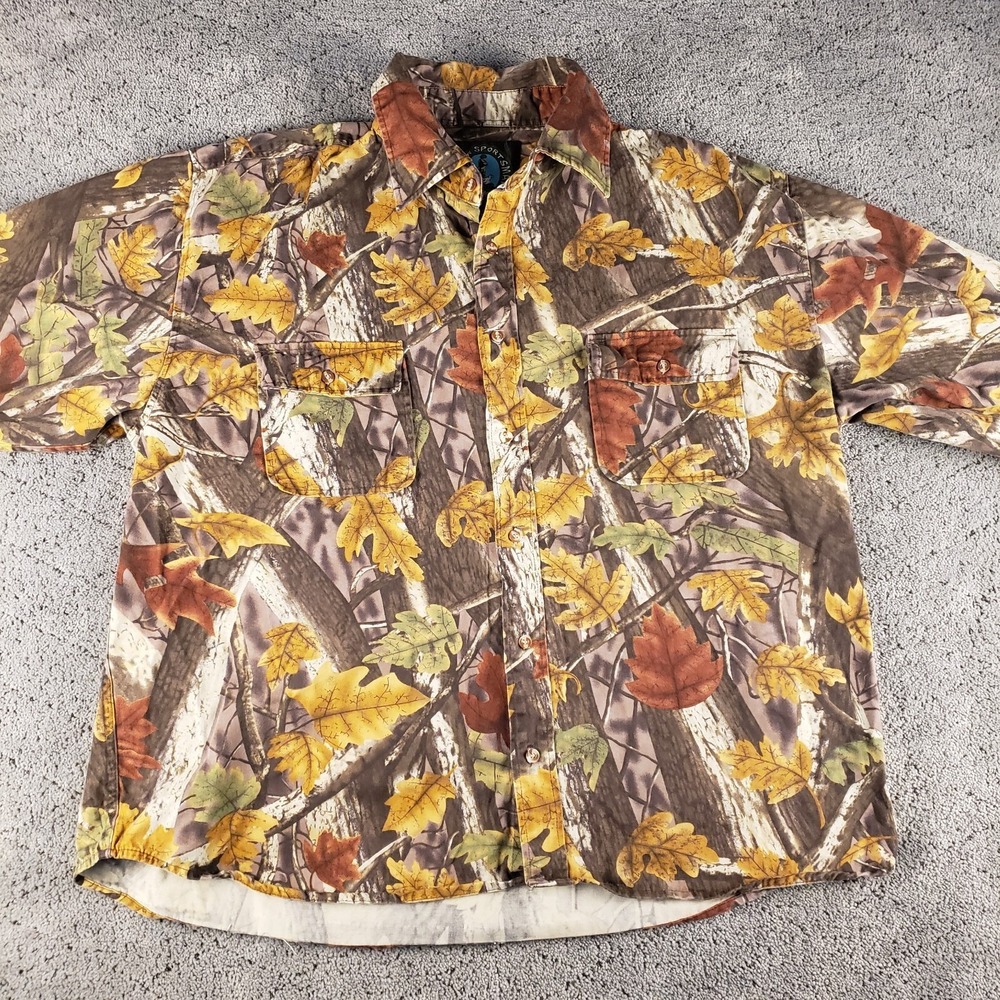 Master Sportsman Shirt Mens 2XL Camo Long Sleeve Button Up Hunting Outdoors